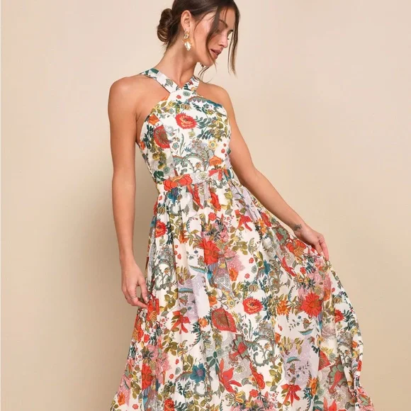 Lulu's Multicolor Floral Maxi Dress - Picture 3 of 4